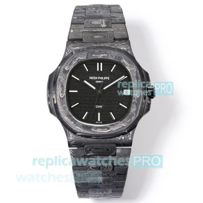 Super Clone DIW Patek Philippe Nautilus 5711 Carbon Fiber Black Dial Watch 